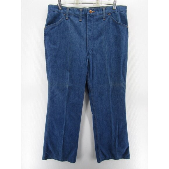 VINTAGE Wrangler Jeans 38 Short Bootcut Denim Work Cowboy USA 38X29 - Picture 1 of 8